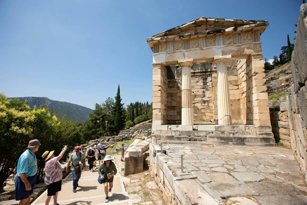 Delphi: Day Tour from Athens + Arachova Village Delphi Archaeological site