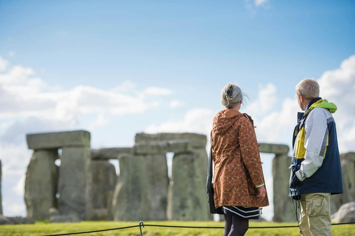 Stonehenge, Bath & Windsor: Guided Day Tour from London Visitors at Stonehenge