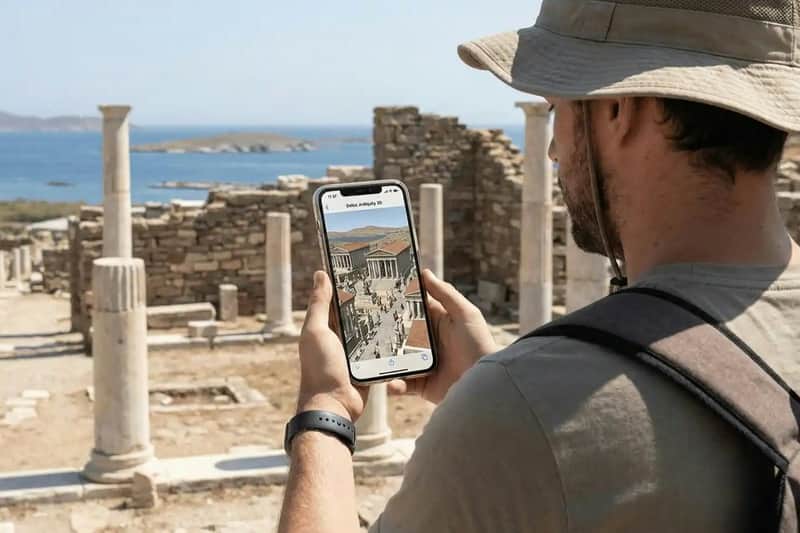 Rhenia: Sunset Yacht Cruise from Mykonos + Delos Self-Guided Tour + Dinner