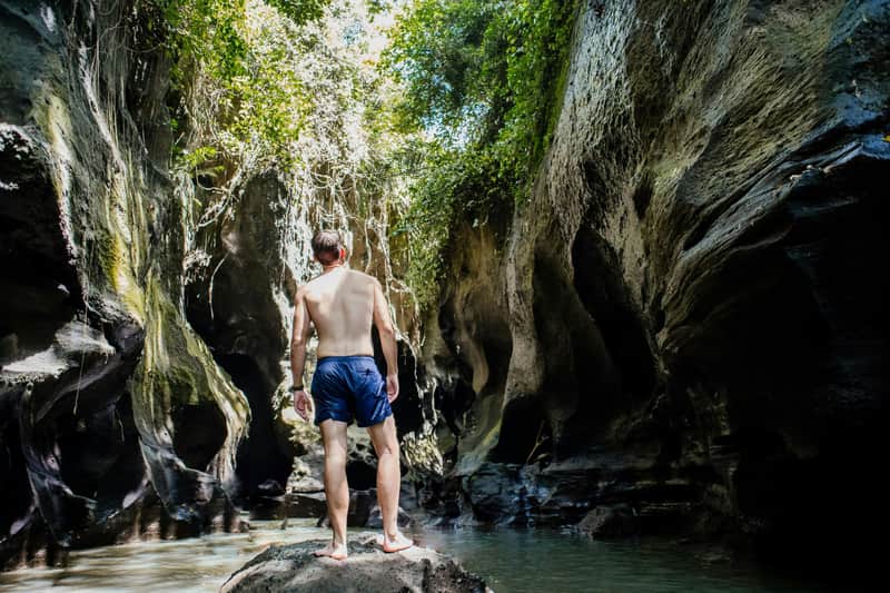Bali Adventure Tour with Hidden Canyon Trekking and Goa Gajah Temple Visit